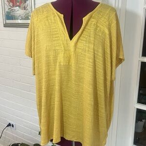 Cable & Gauge Mustard Yellow Top 2X